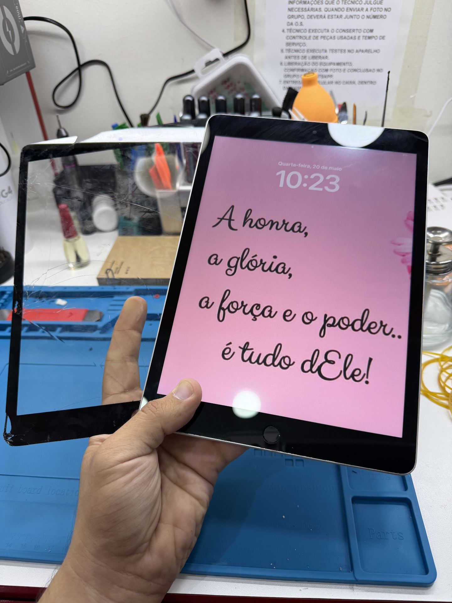 iPad com vidro trocado, funcionando perfeitamente